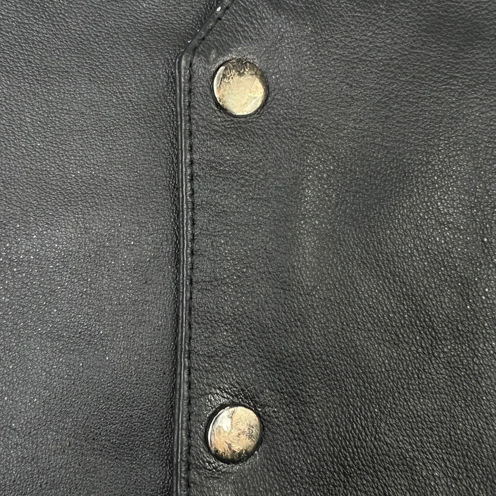 Leather Works USA‎ Leather Vest Mens Biker Western Snap Front Black S Biker